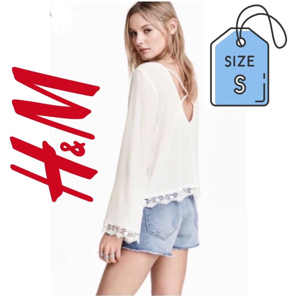 H&M Coachella Collection bell sleeve top, size small